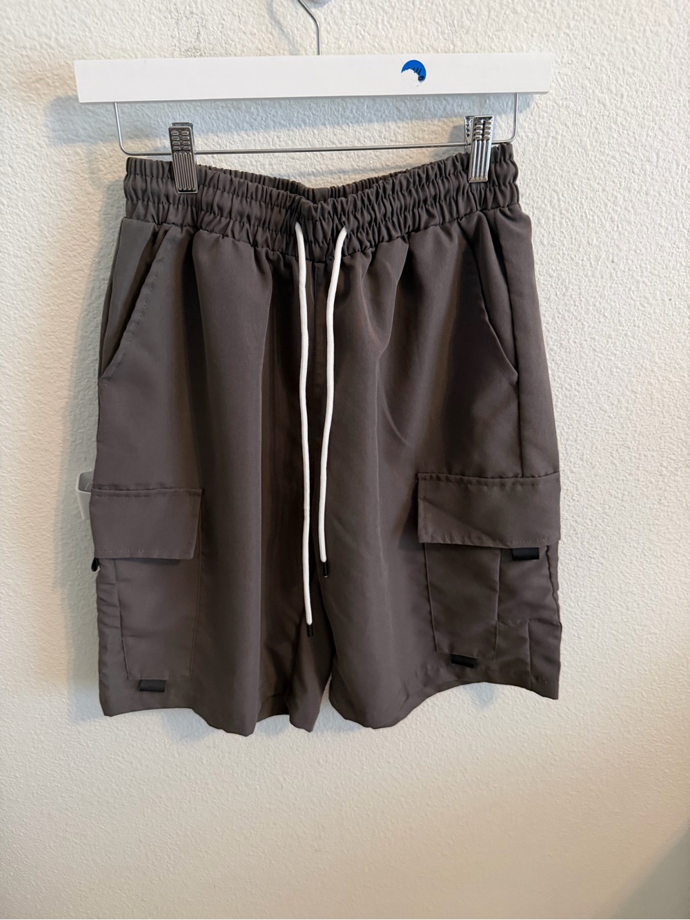 Men's Cargo Drawstring Shorts in Charcoal Gray